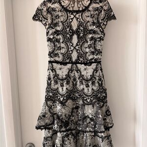 Marchesa Notte Lace Overlay Dress (US4)